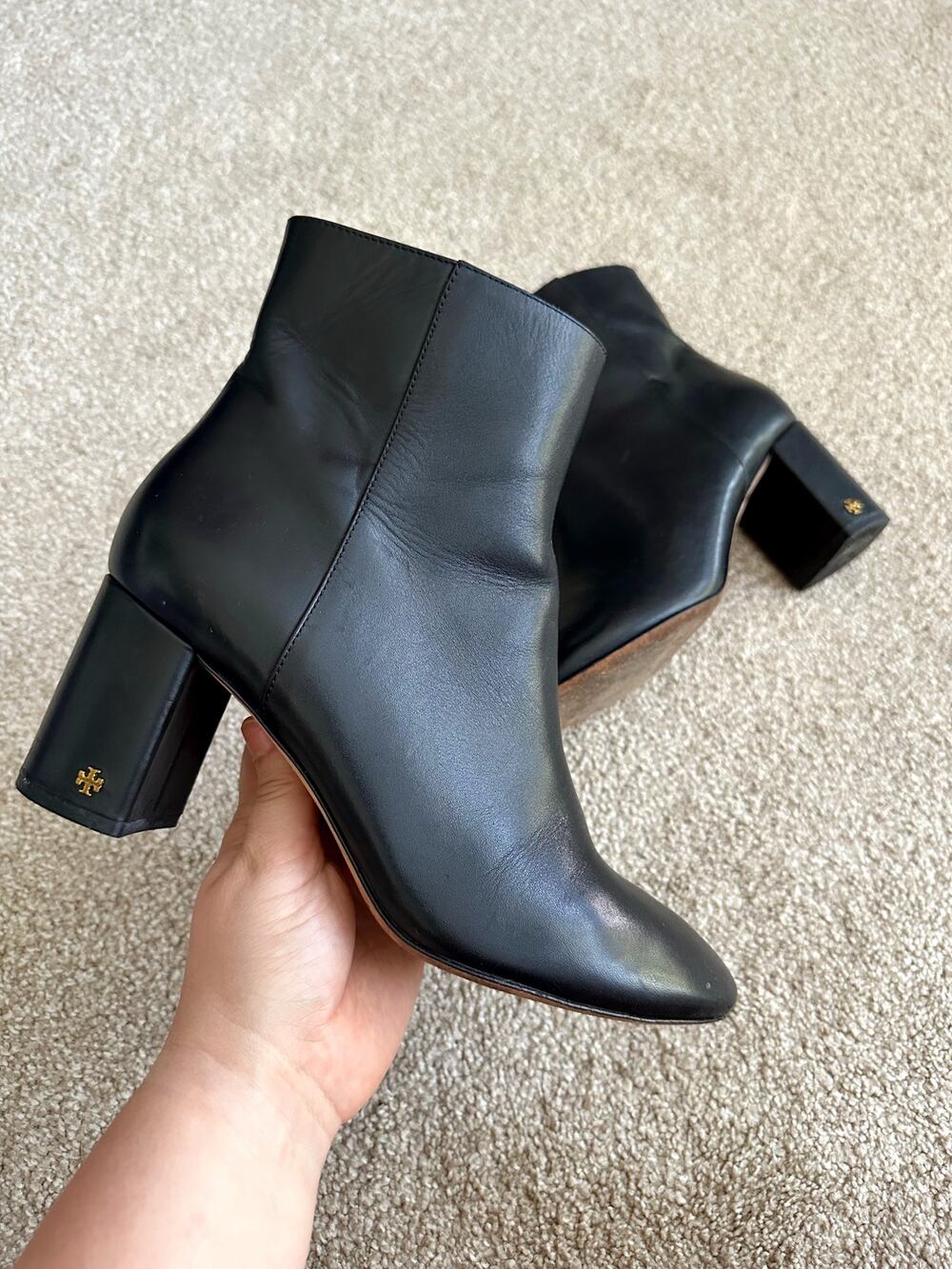 Tory Burch Brooke Black Ankle Boots Size 9